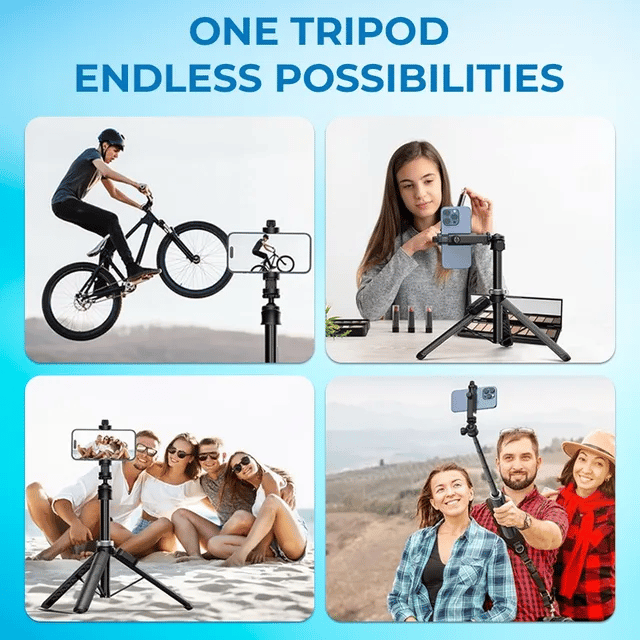 4-in-1 Multifunctional 360 Rotation  Selfie Stick with  Wireless Detachable Remote Control